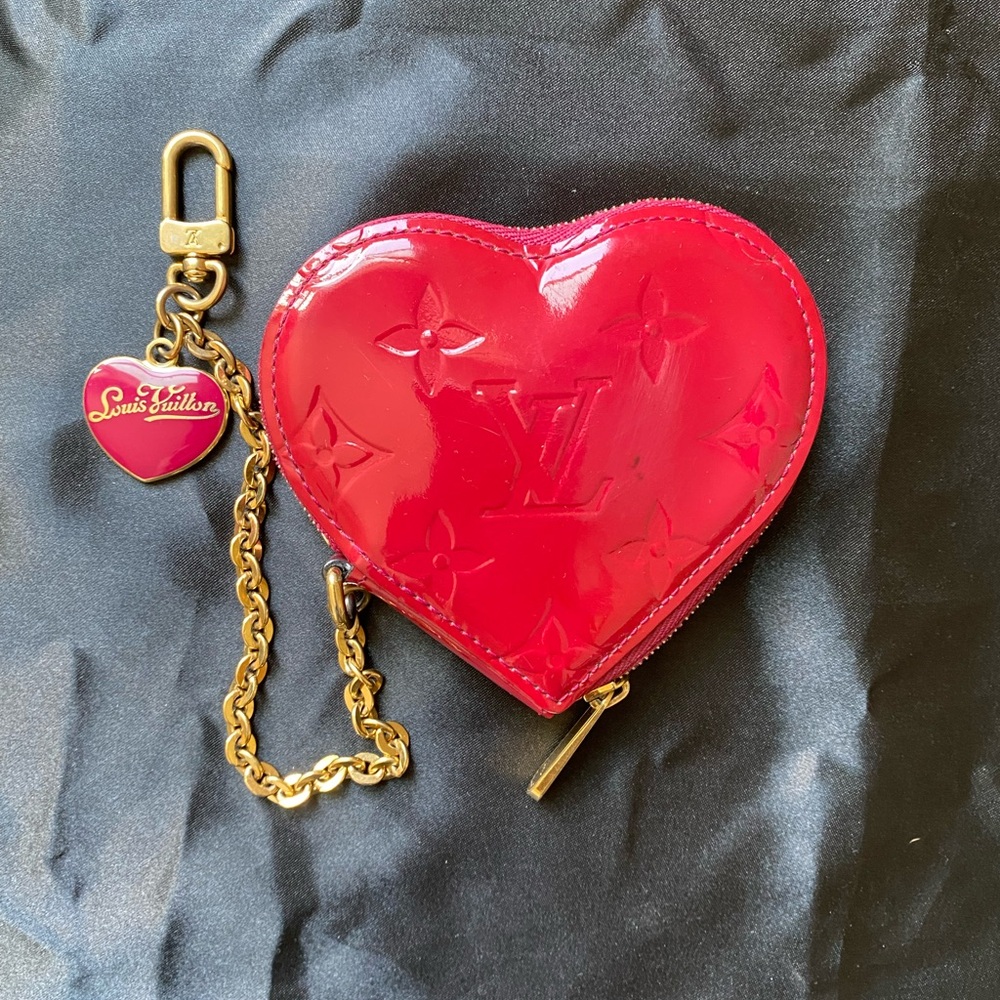 Louis Vuitton Heart Classic Monogram Style Coin Purse